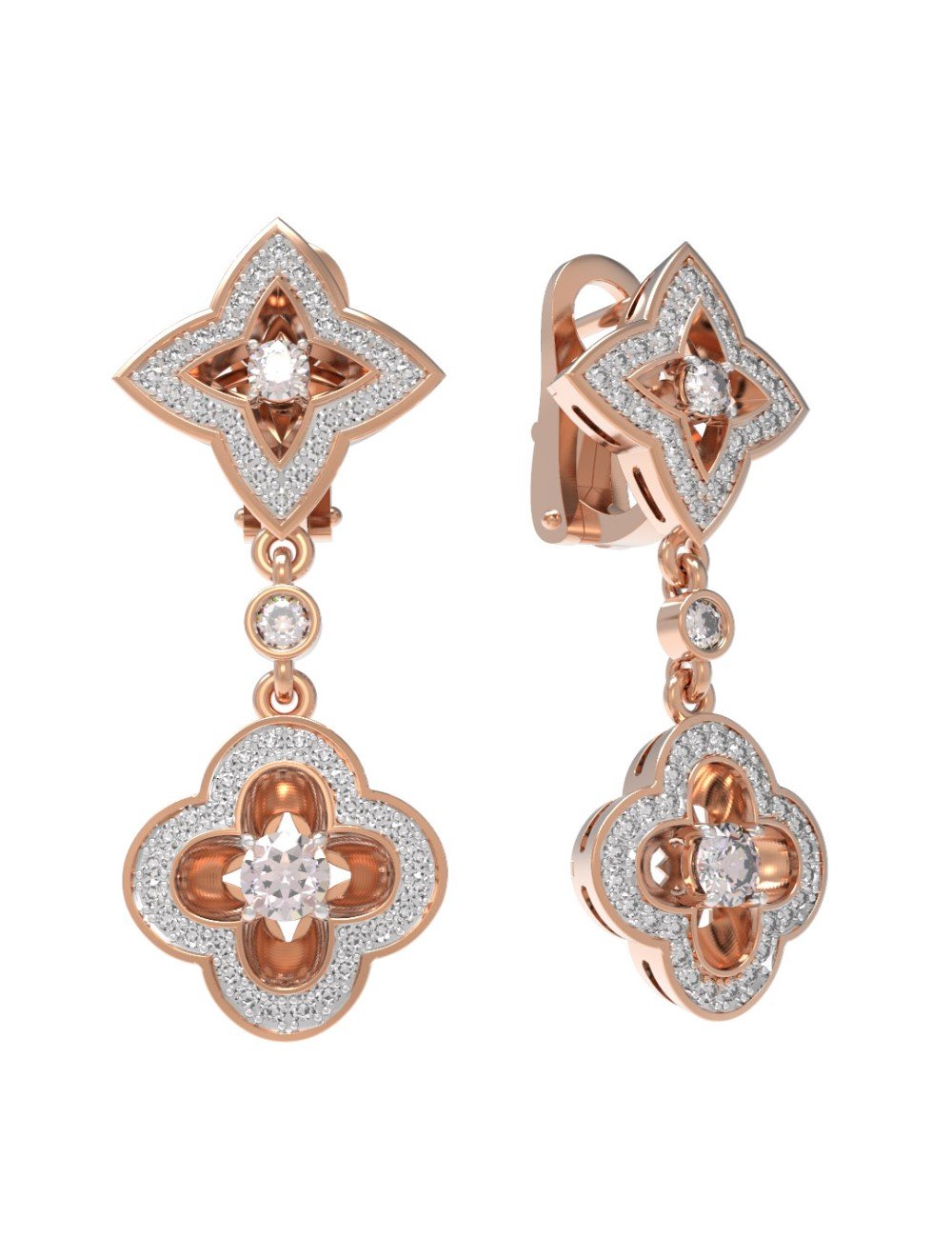 Серьги из золота c бриллиантами