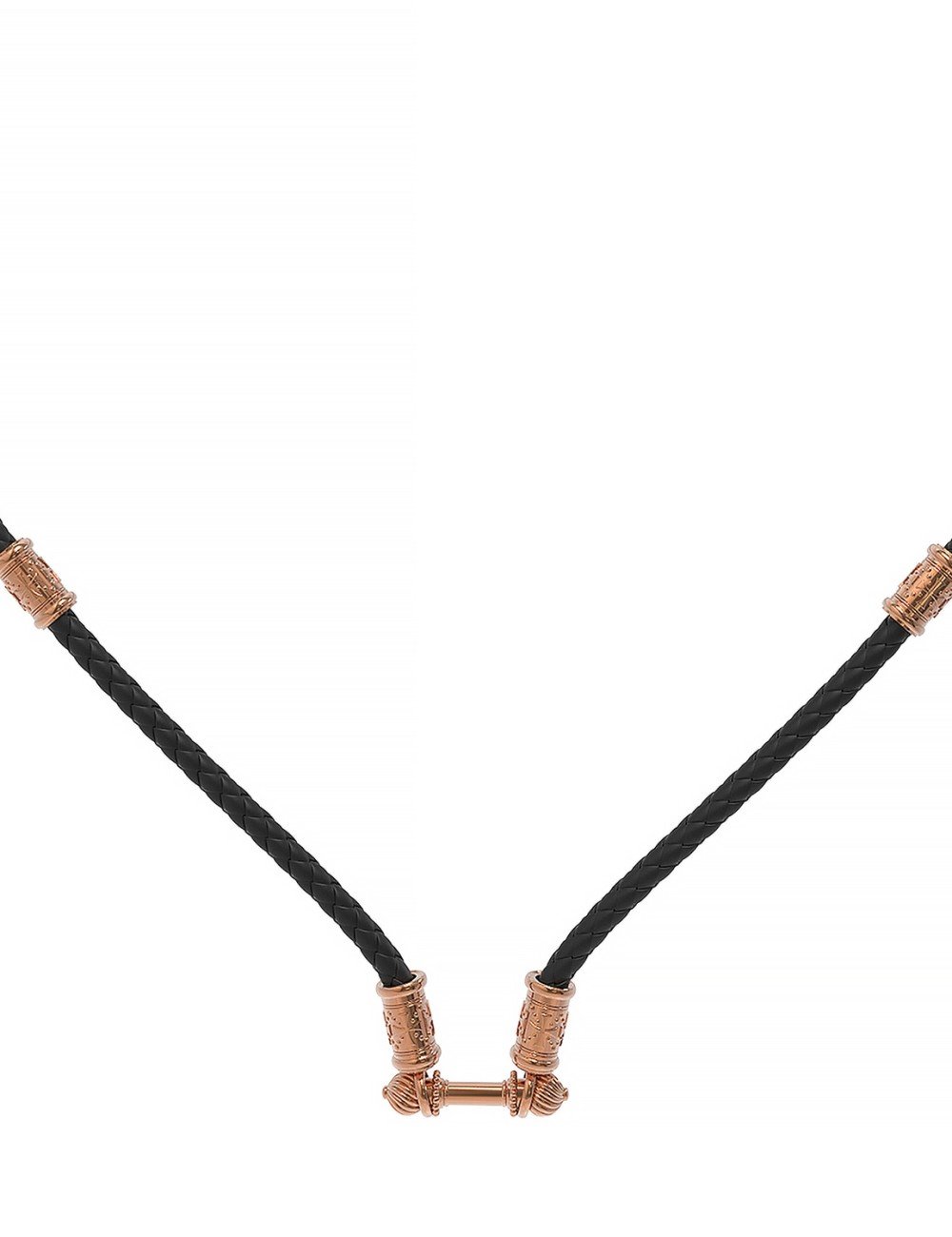 Гайтан из золота c кожаным шнурком