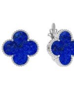 Серьги из белого золота c лазуритом