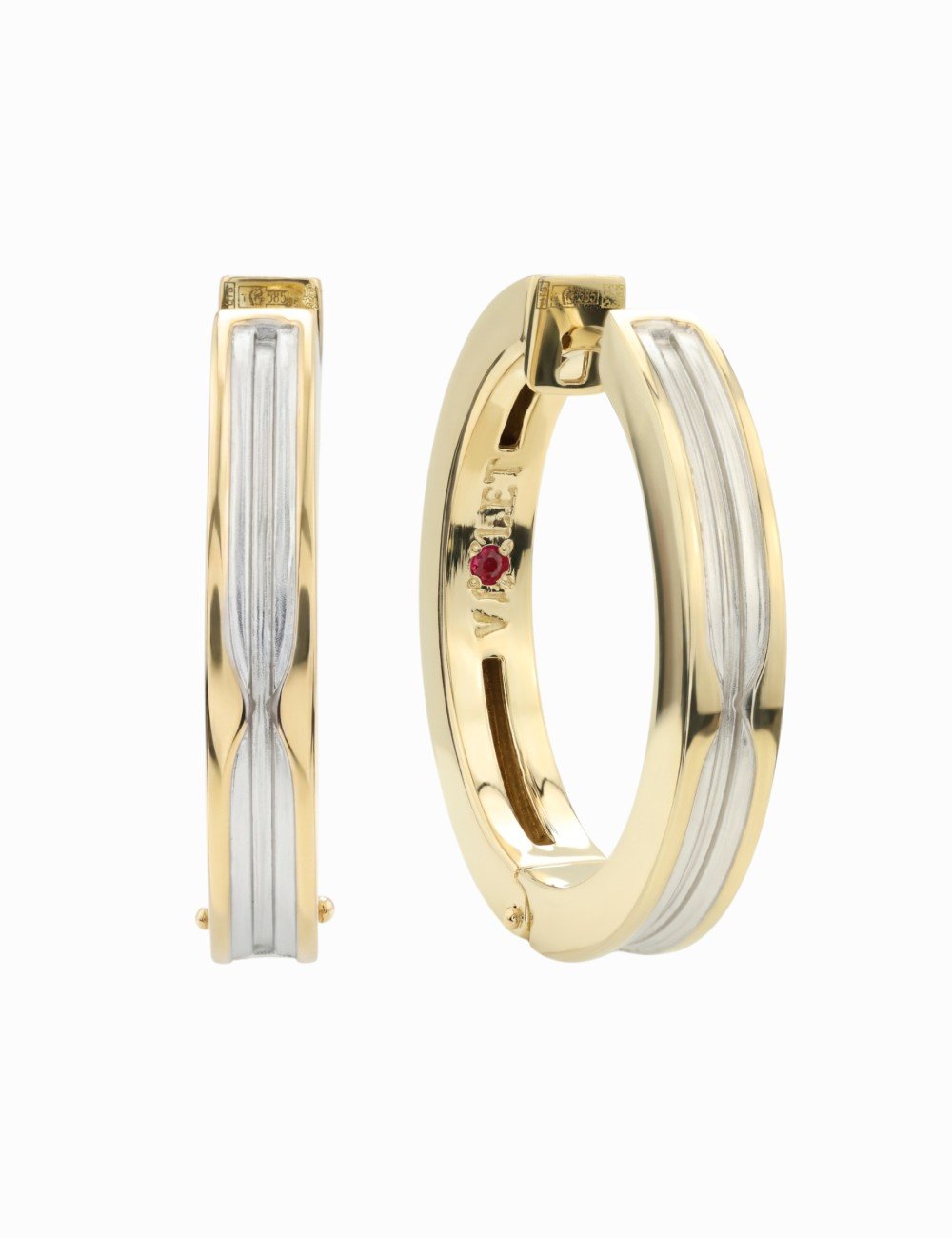 Серьги из лимонного золота c рубином