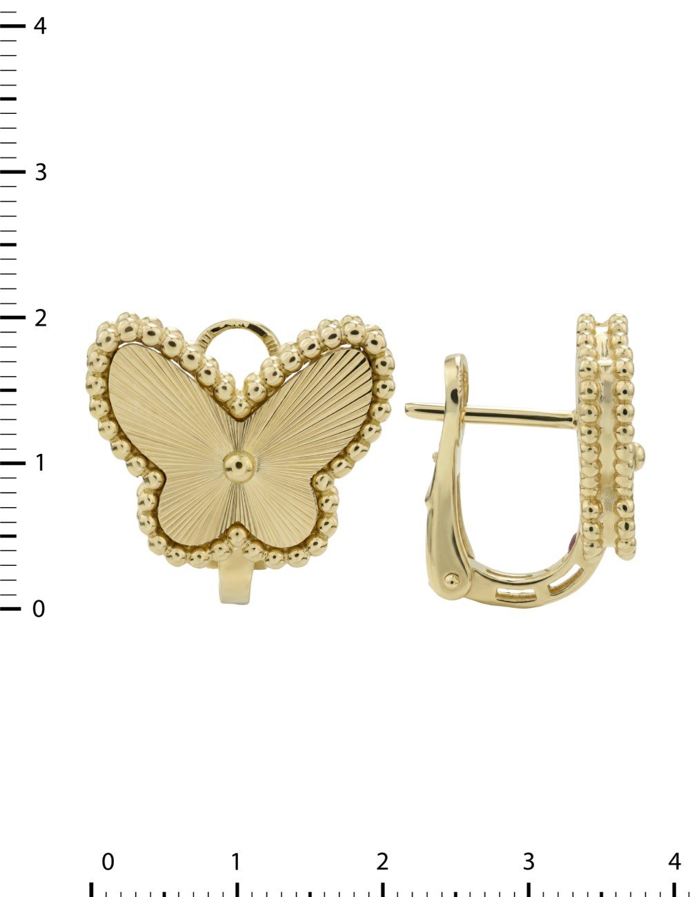 Серьги из лимонного золота c рубином