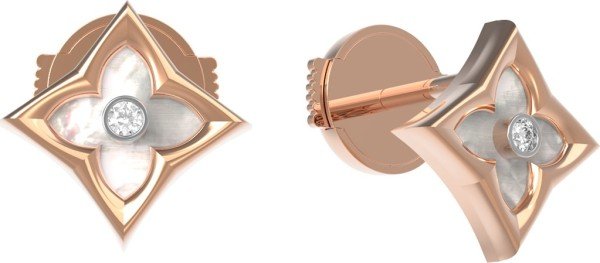 Серьги из золота c бриллиантами и перламутром