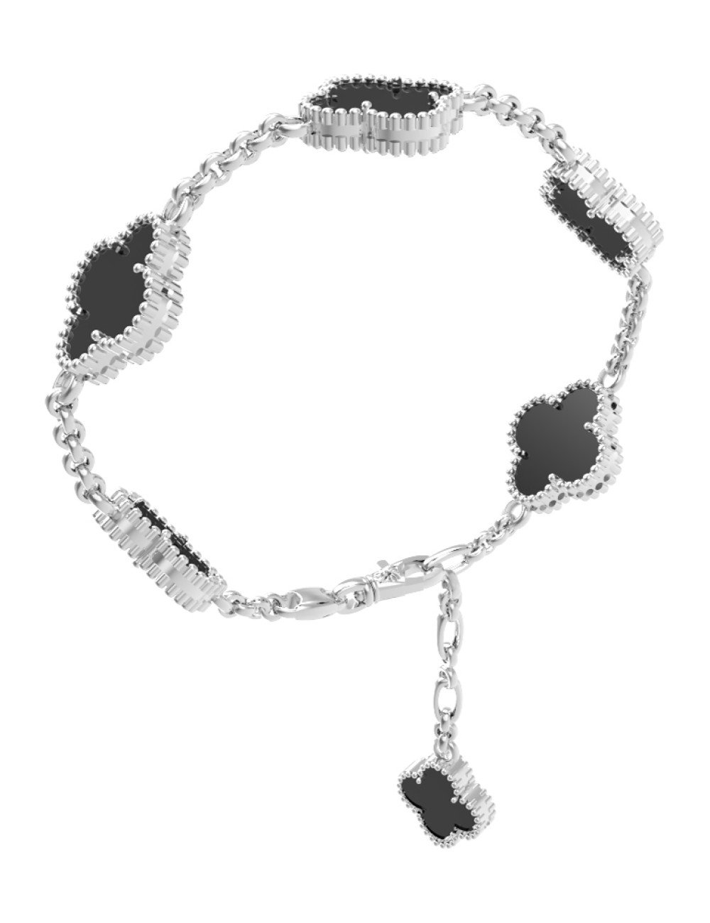 Браслет из белого золота c ониксом