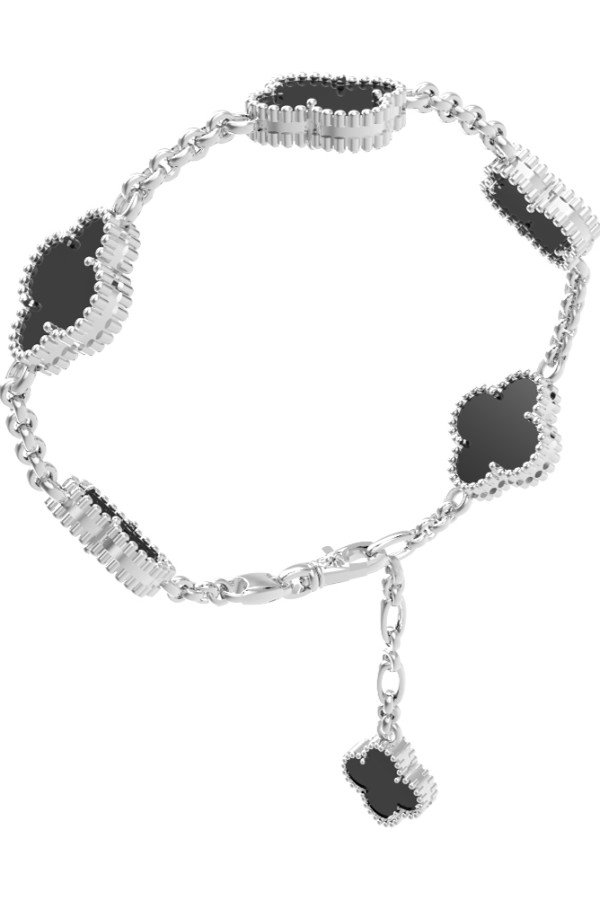 Браслет из белого золота c ониксом