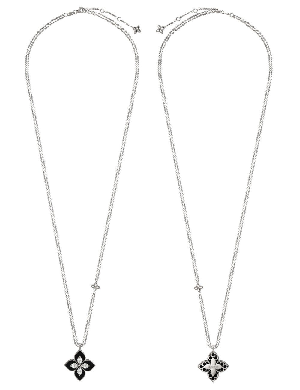 Колье из белого золота c бриллиантами и ониксом