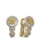 Серьги из лимонного золота c бриллиантами и сапфиром