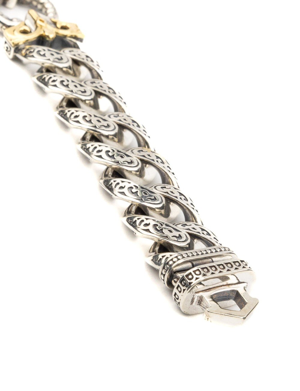 Браслет из серебра и золота c рубином