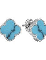 Серьги из белого золота c бирюзой