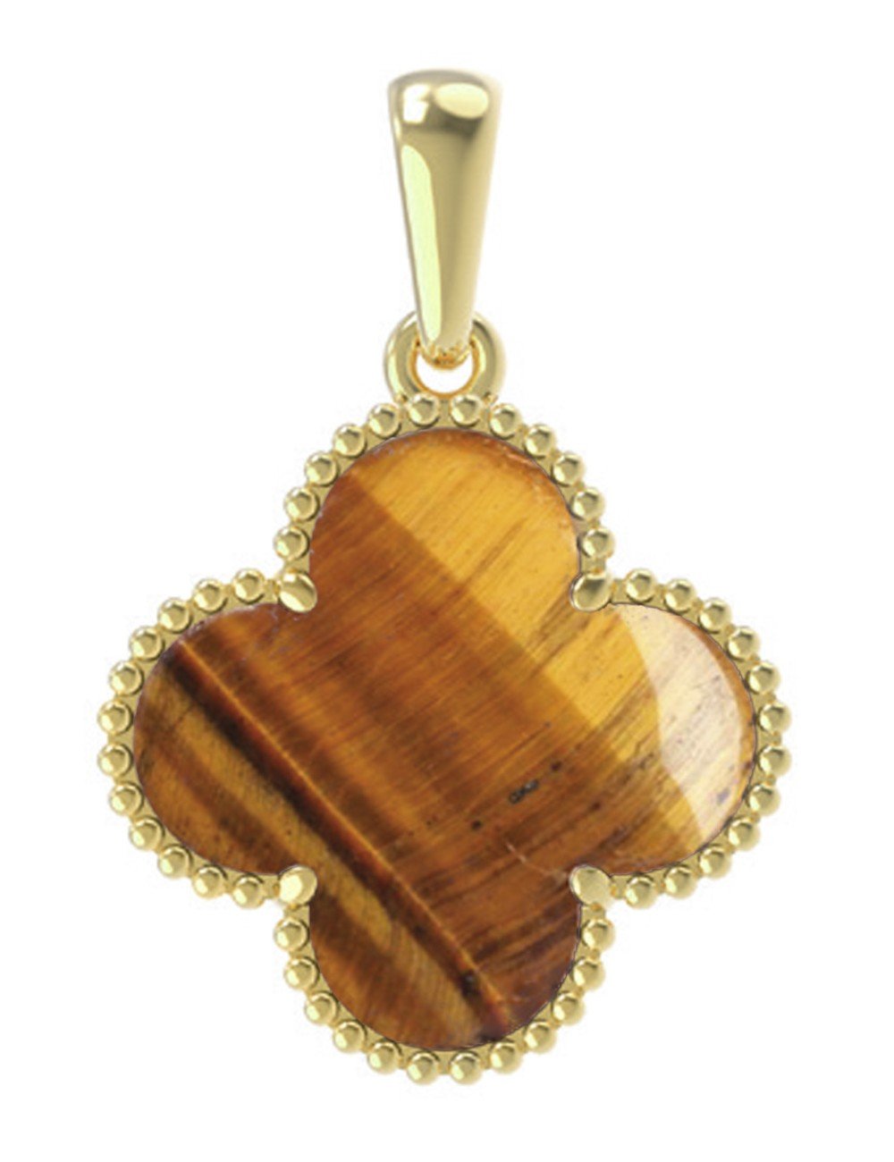 Подвеска из лимонного золота c тигровым глазом