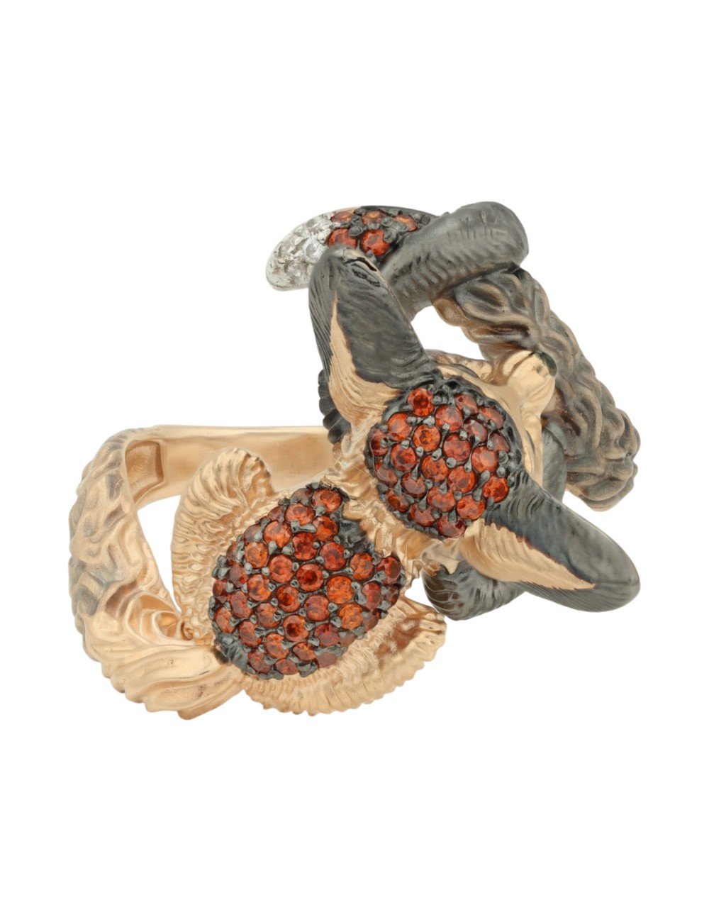 Кольцо из золота c эмалью и фианитом