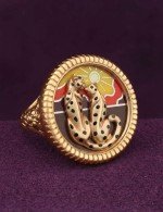 Кольцо из золота c эмалью