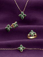 Колье из лимонного золота c бриллиантами и малахитом