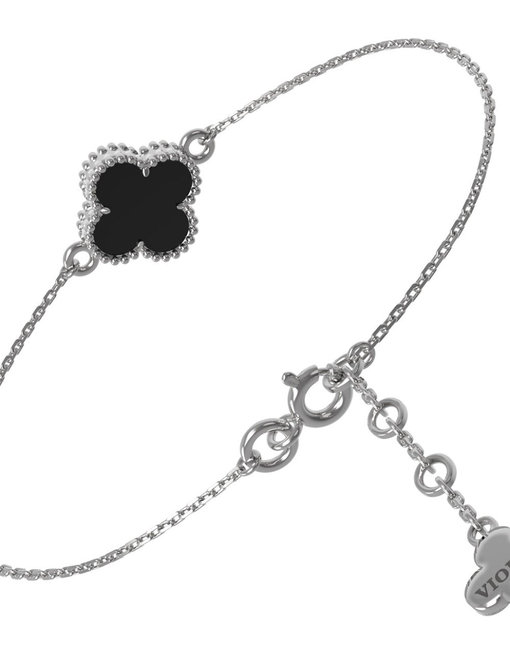 Браслет из белого золота c ониксом