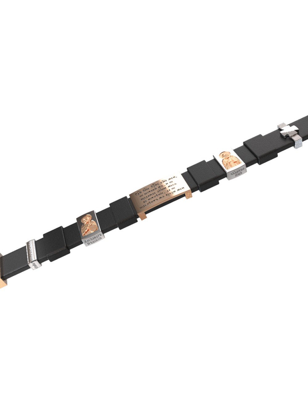 Браслет из золота c кожаным шнурком