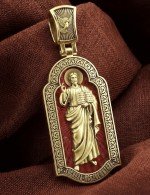 Образок из лимонного золота c эмалью