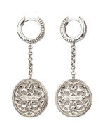 Серьги из белого золота c эмалью