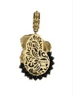 Подвеска из лимонного золота c эмалью и ониксом