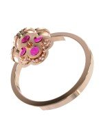 Кольцо из золота c бриллиантами и рубином