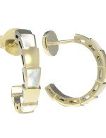 Серьги из лимонного золота c перламутром