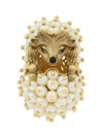 Подвеска из лимонного золота c эмалью и жемчугом