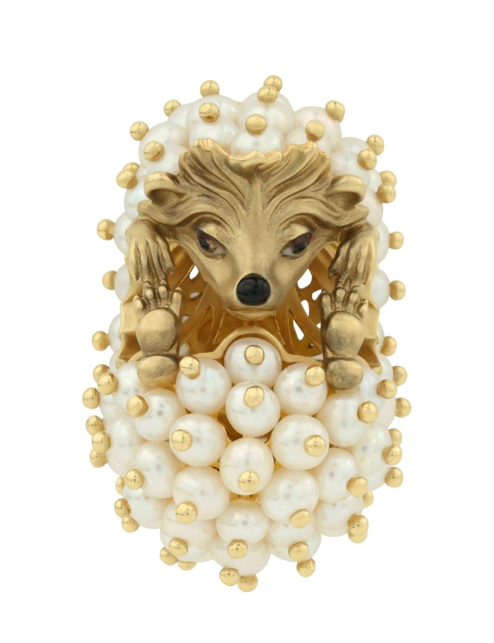 Подвеска из лимонного золота c эмалью и жемчугом