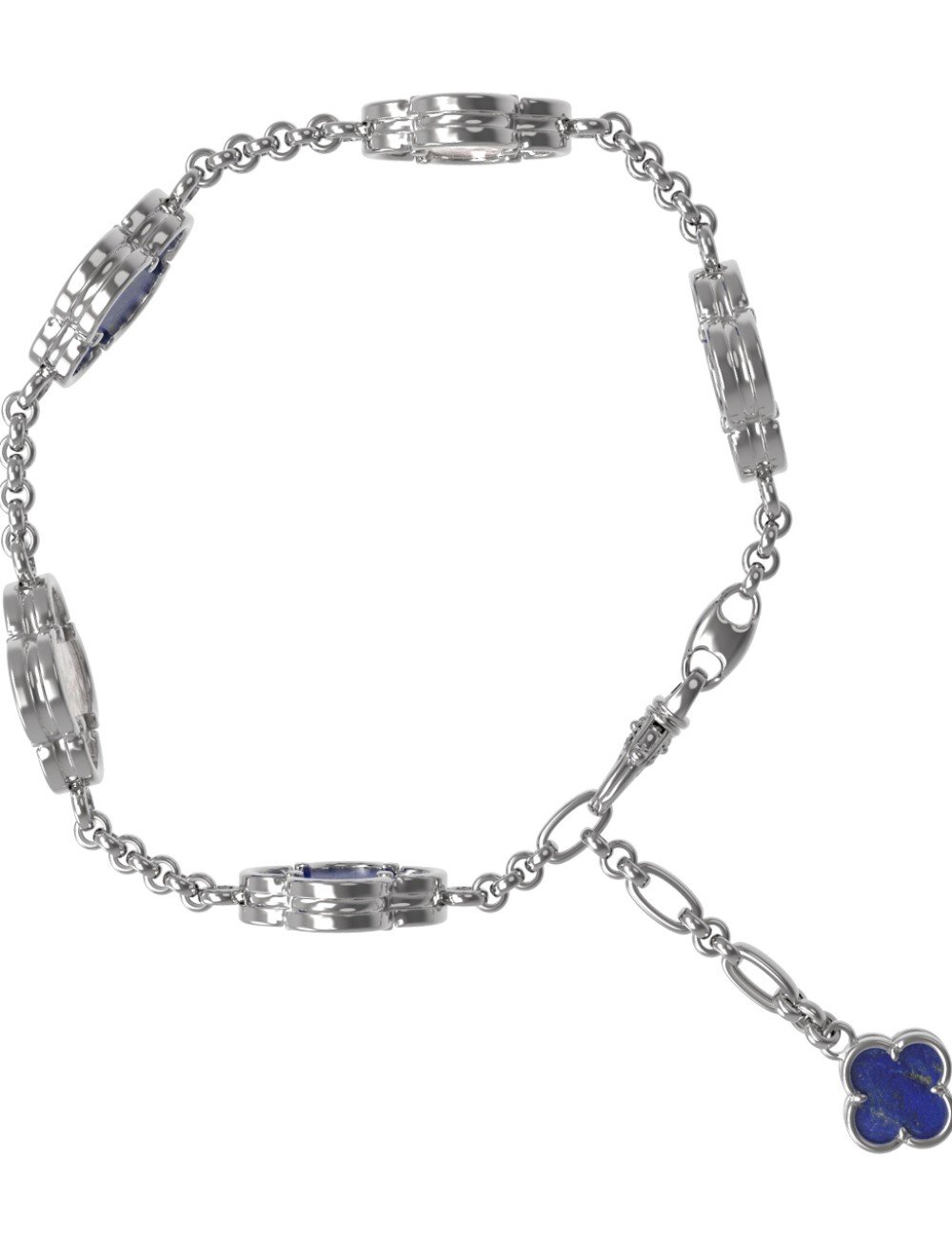 Браслет из белого золота c лазуритом и перламутром