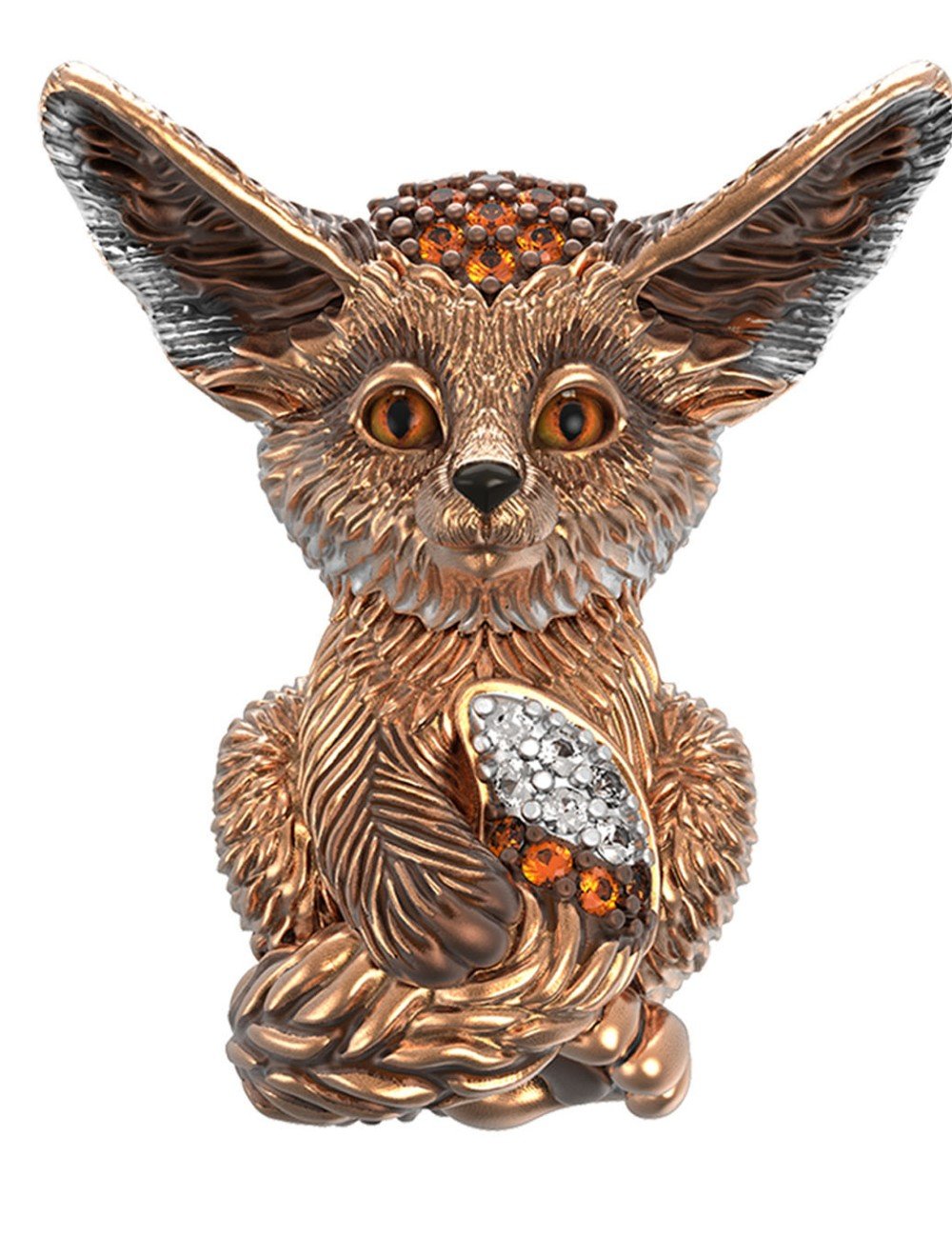 Подвеска из золота c эмалью и фианитом