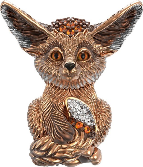 Подвеска из золота c эмалью и фианитом