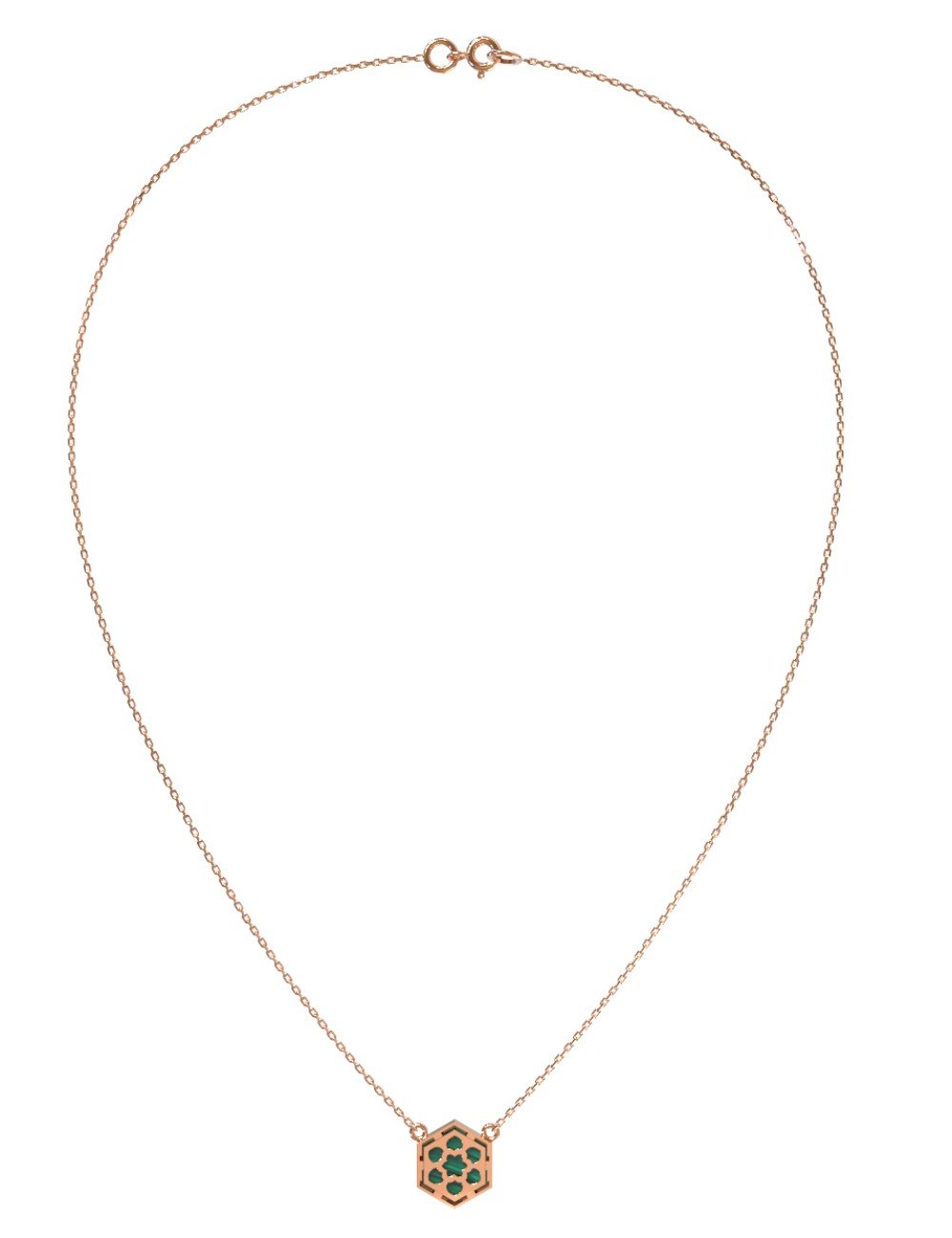 Колье из золота c малахитом