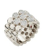 Кольцо из белого золота c бриллиантами и рубином