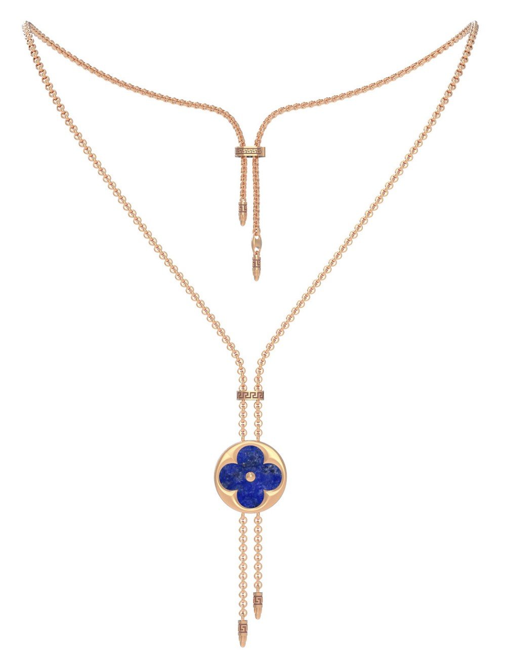 Колье из золота c лазуритом и перламутром