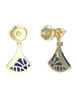 Серьги из лимонного золота c бриллиантами и лазуритом