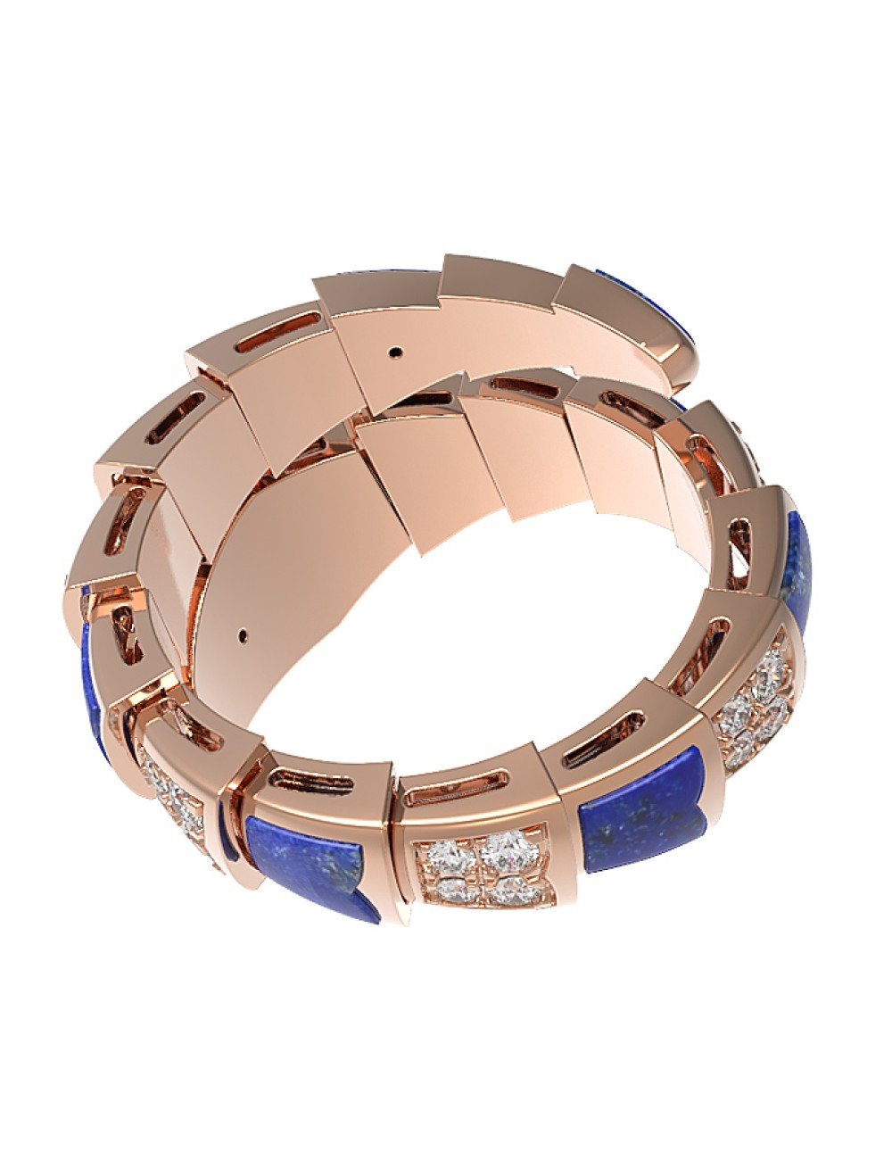 Кольцо из золота c бриллиантами и лазуритом