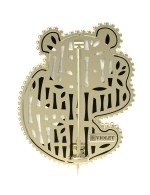 Брошь из лимонного золота c эмалью, ониксом и перламутром