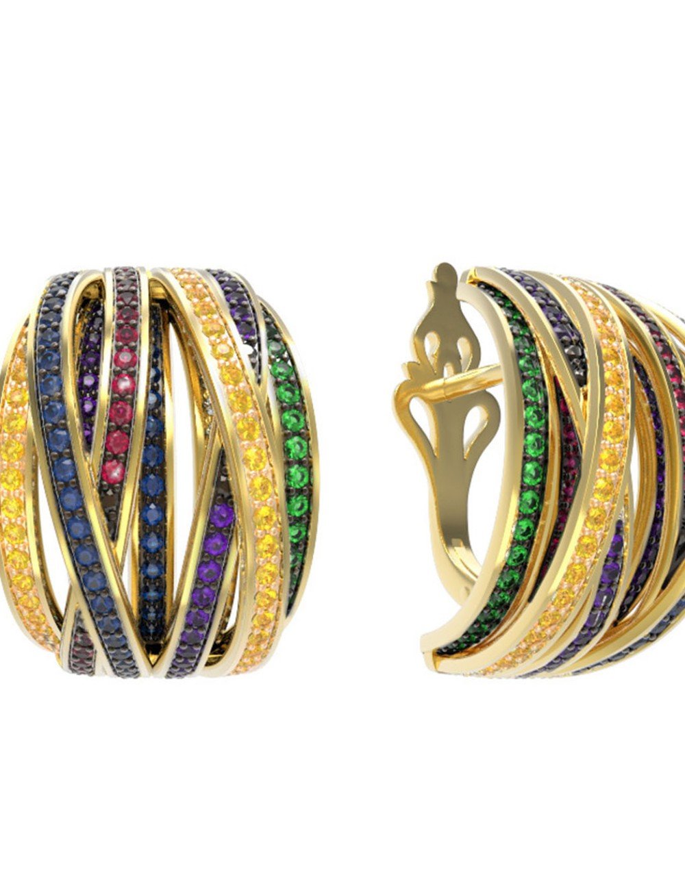 Серьги из лимонного золота c фианитом