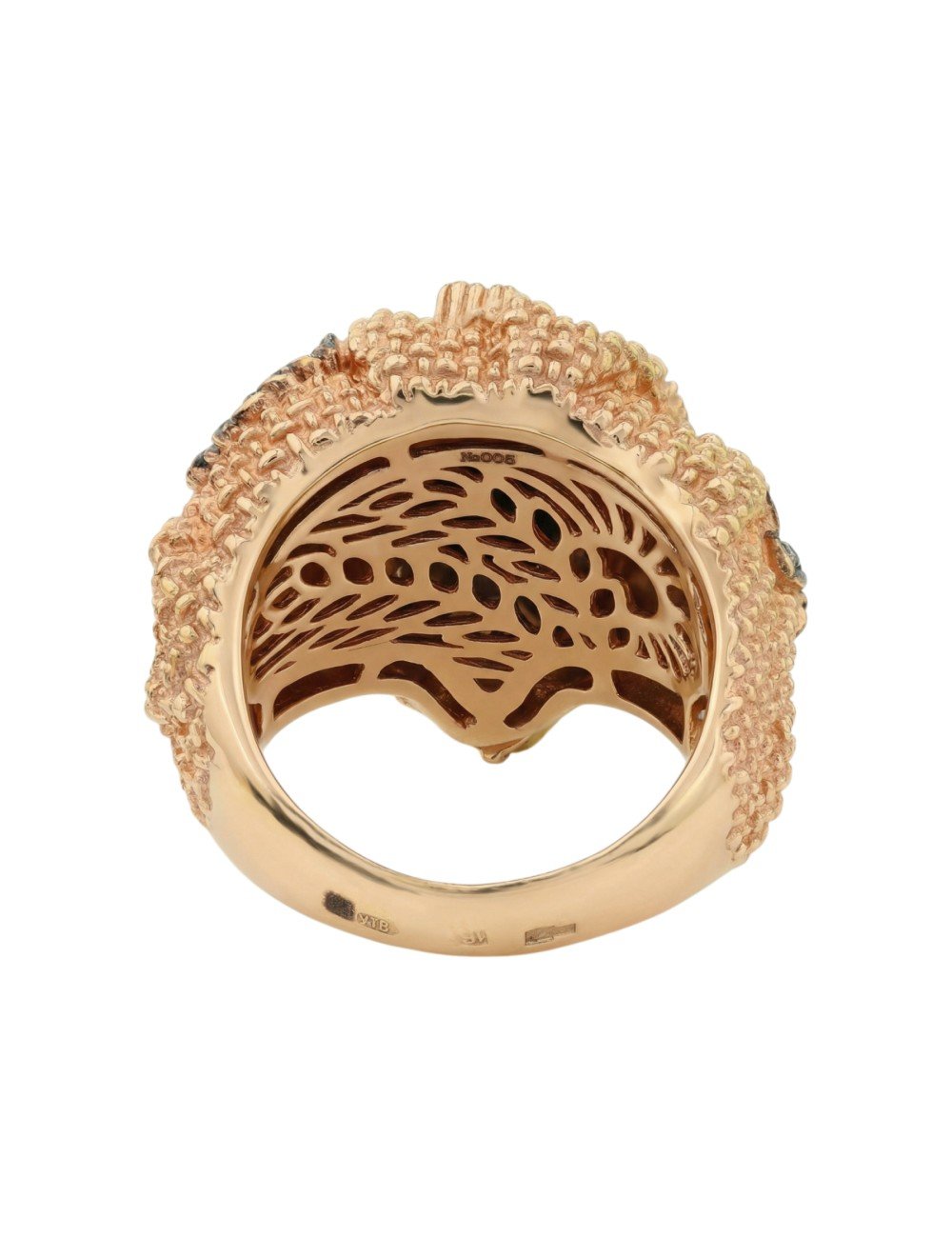 Кольцо из золота c эмалью и янтарём