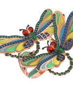 Кольцо из золота c сапфиром, изумрудом и эмалью