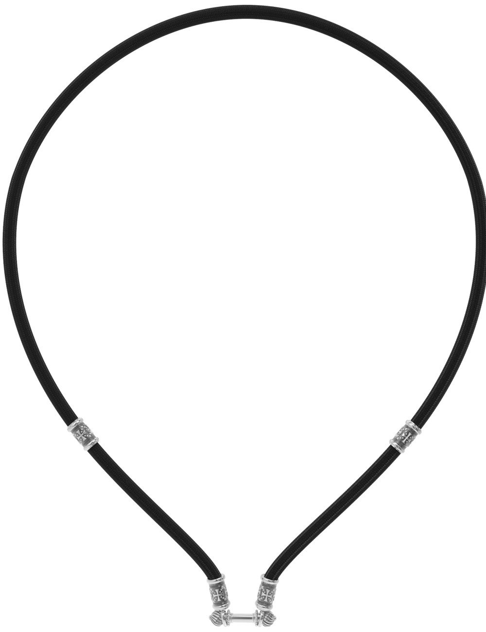 Шнурок шёлковый из белого золота c шёлковым шнурком