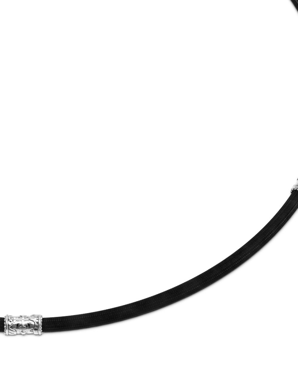 Шнурок шёлковый из белого золота c шёлковым шнурком