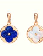 Подвеска из золота c лазуритом и перламутром