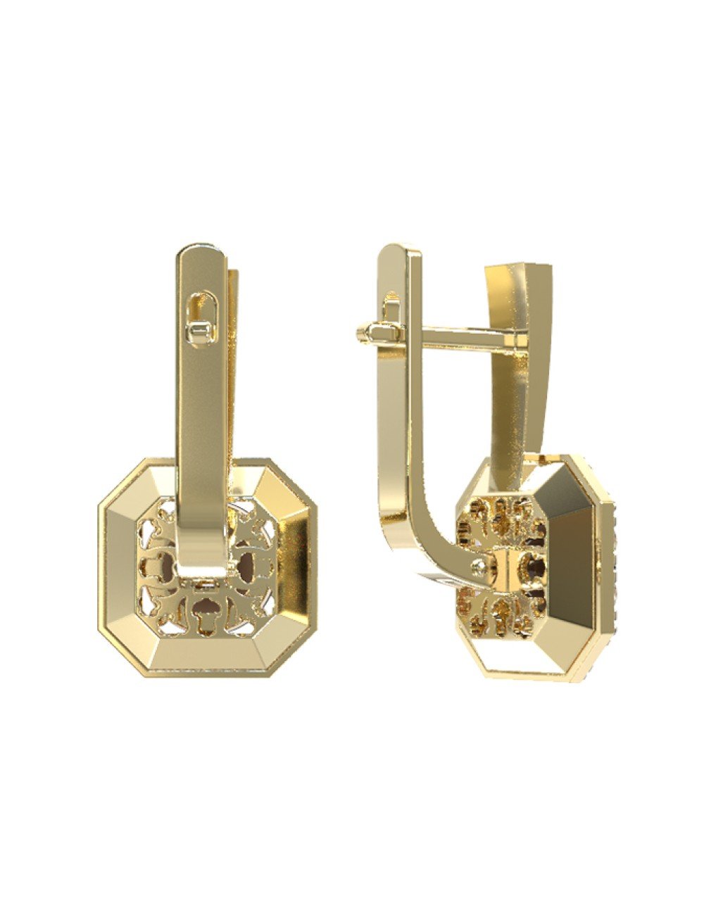 Серьги из лимонного золота c бриллиантами