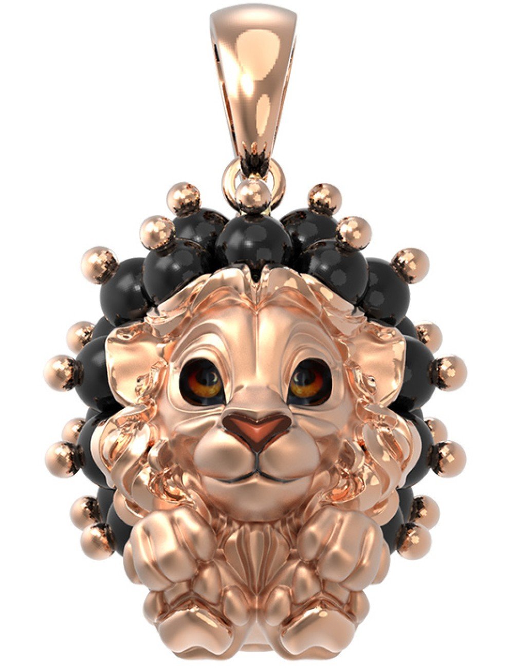 Подвеска из золота c эмалью и ониксом