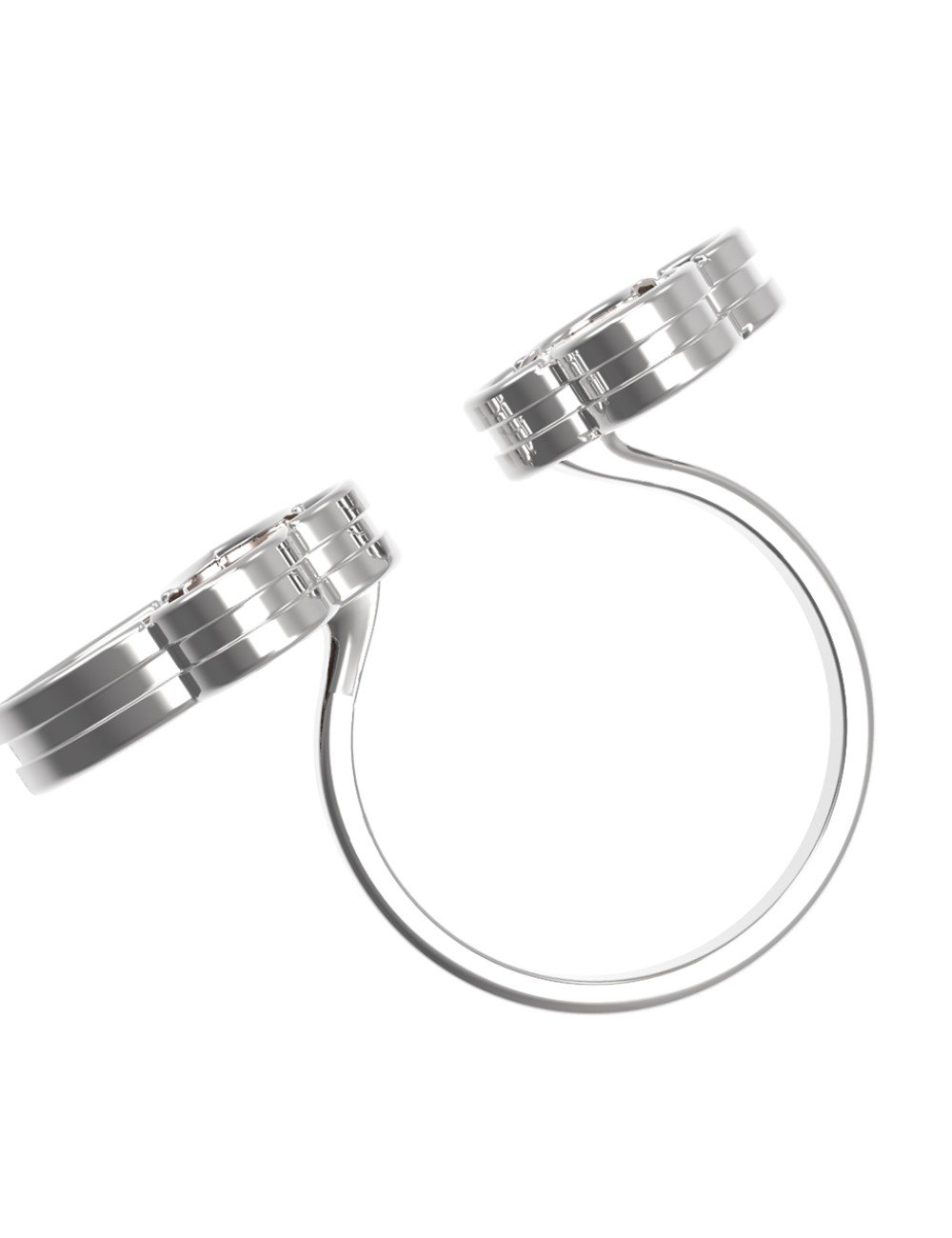 Кольцо из белого золота c ониксом и перламутром