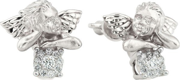 Серьги из белого золота c бриллиантами
