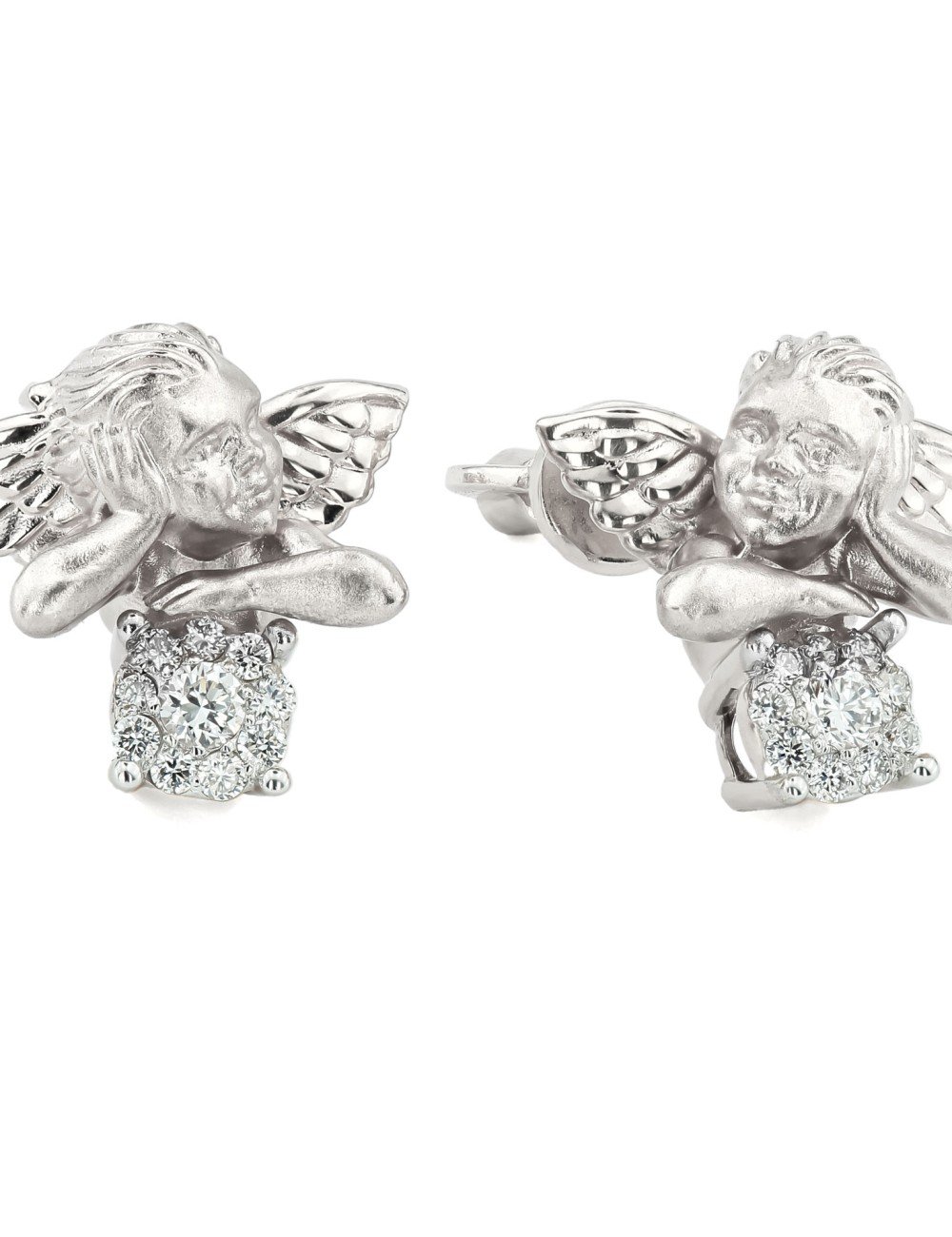 Серьги из белого золота c бриллиантами