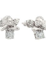 Серьги из белого золота c бриллиантами