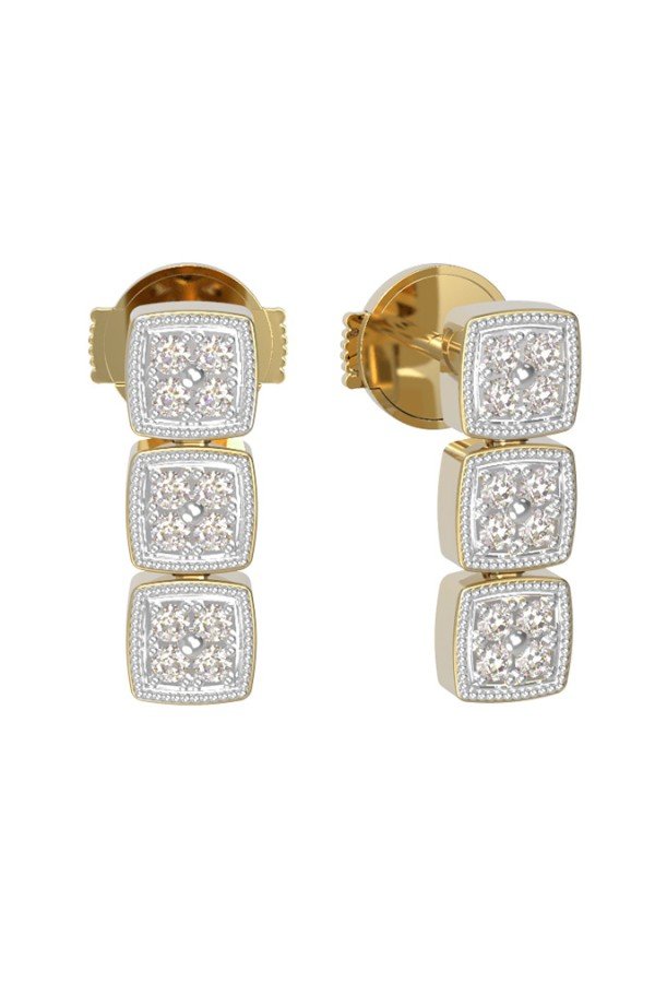 Серьги из лимонного золота c бриллиантами