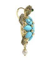 Подвеска из лимонного золота c эмалью, жемчугом и бирюзой