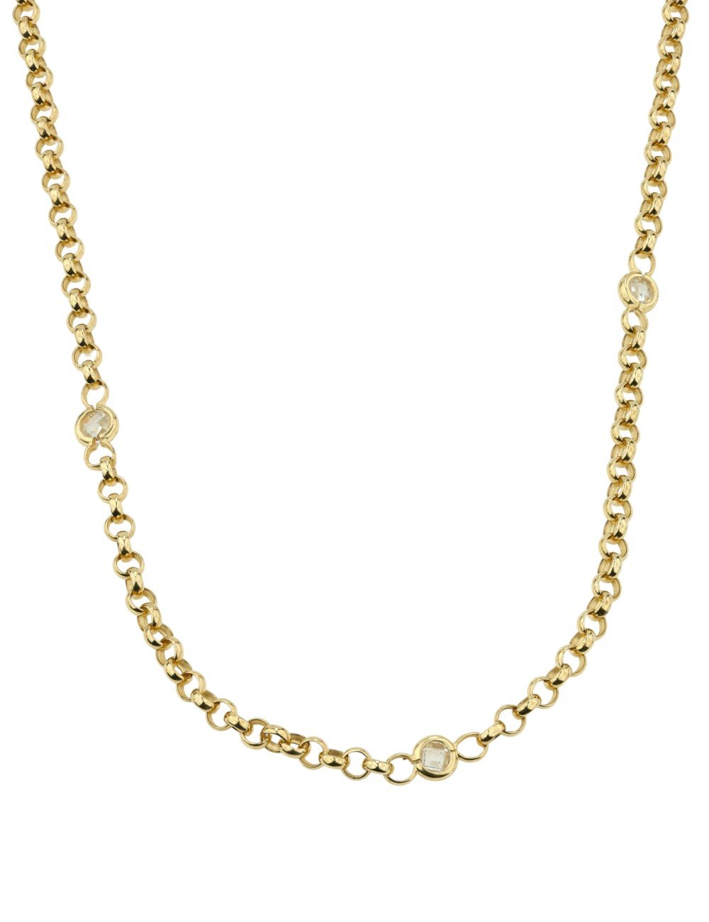 Цепь из лимонного золота c фианитом