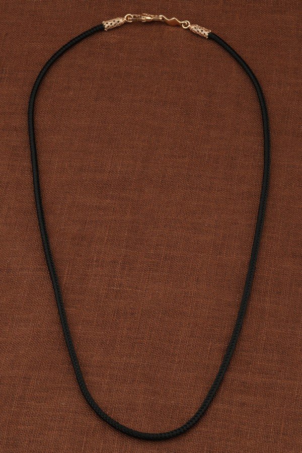 Шнурок шёлковый из золота 585 пробы c шёлковым шнурком